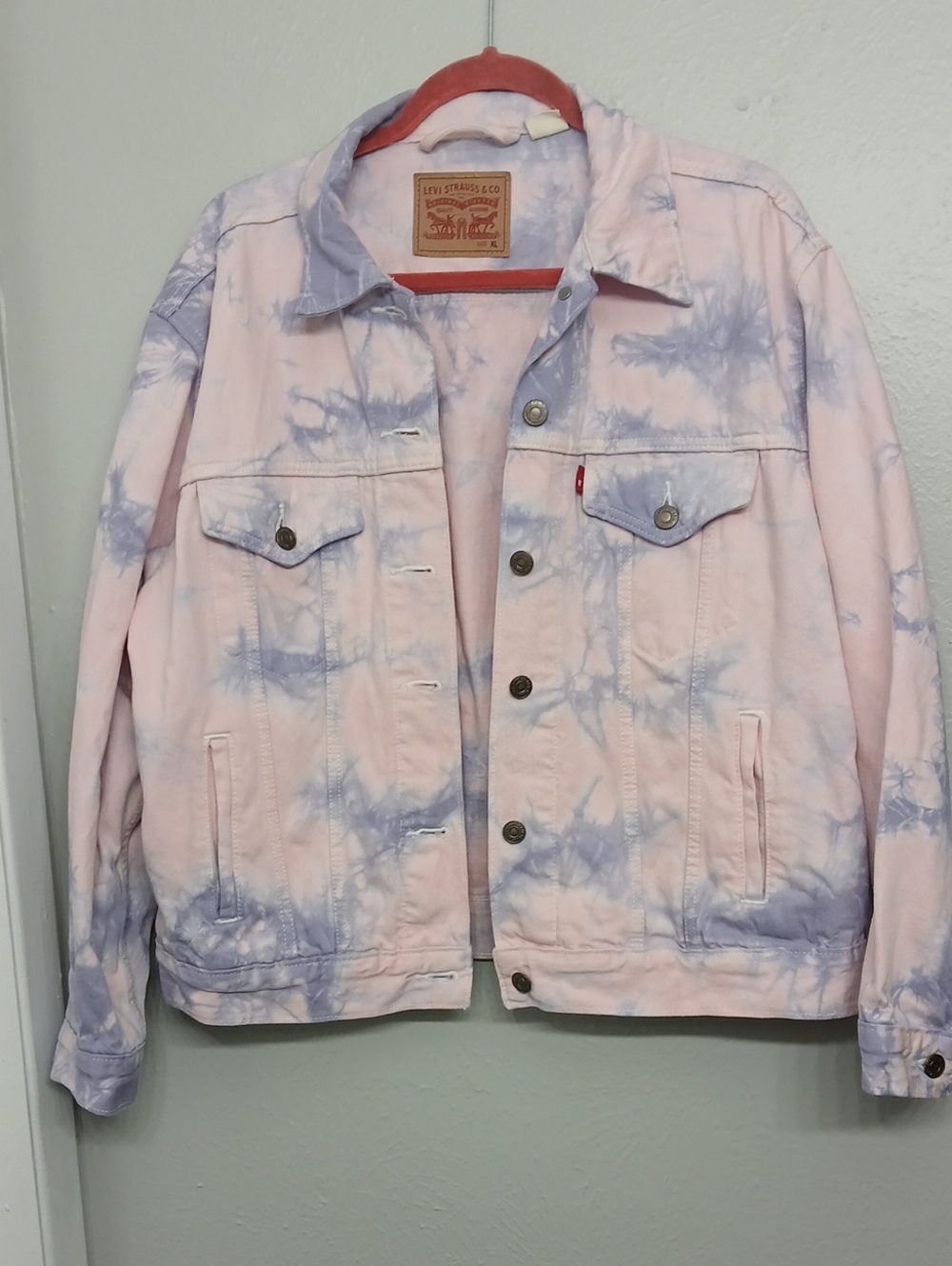 Levi's Pastel Pink & Lavender Tie-Dye Denim Jacket